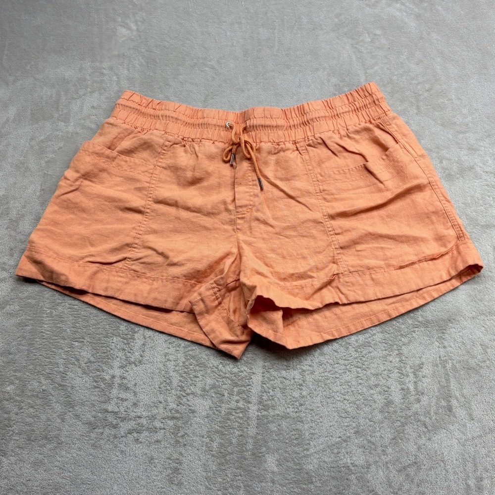 Athleta Cabo Linen 4" Short Womens 18 Peach Coastal Beachy Boho Lagenlook Travel